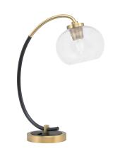 Toltec Company 57-MBNAB-202 - Desk Lamp, Matte Black & New Age Brass Finish, 7" Clear Bubble Glass