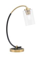 Toltec Company 57-MBNAB-300 - Desk Lamp, Matte Black & New Age Brass Finish, 4" Clear Bubble Glass