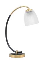 Toltec Company 57-MBNAB-500 - Desk Lamp, Matte Black & New Age Brass Finish, 5" Clear Ribbed Glass