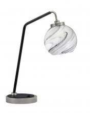 Toltec Company 59-GPMB-4109 - Desk Lamp, Graphite & Matte Black Finish, 5.75" Onyx Swirl Glass