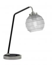 Toltec Company 59-GPMB-5110 - Desk Lamp, Graphite & Matte Black Finish, 6" Clear Ribbed Glass