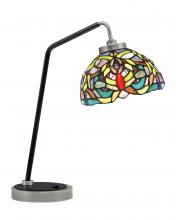 Toltec Company 59-GPMB-9905 - Desk Lamp, Graphite & Matte Black Finish, 7" Kaleidoscope Art Glass