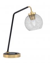Toltec Company 59-MBNAB-4102 - Desk Lamp, Matte Black & New Age Brass Finish, 5.75" Smoke Bubble Glass