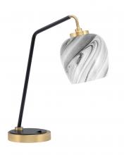 Toltec Company 59-MBNAB-4819 - Desk Lamp, Matte Black & New Age Brass Finish, 6" Onyx Swirl Glass