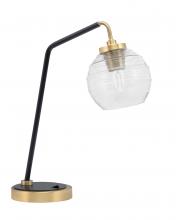 Toltec Company 59-MBNAB-5110 - Desk Lamp, Matte Black & New Age Brass Finish, 6" Clear Ribbed Glass