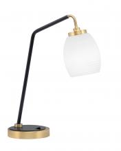 Toltec Company 59-MBNAB-615 - Desk Lamp, Matte Black & New Age Brass Finish, 5" White Linen Glass