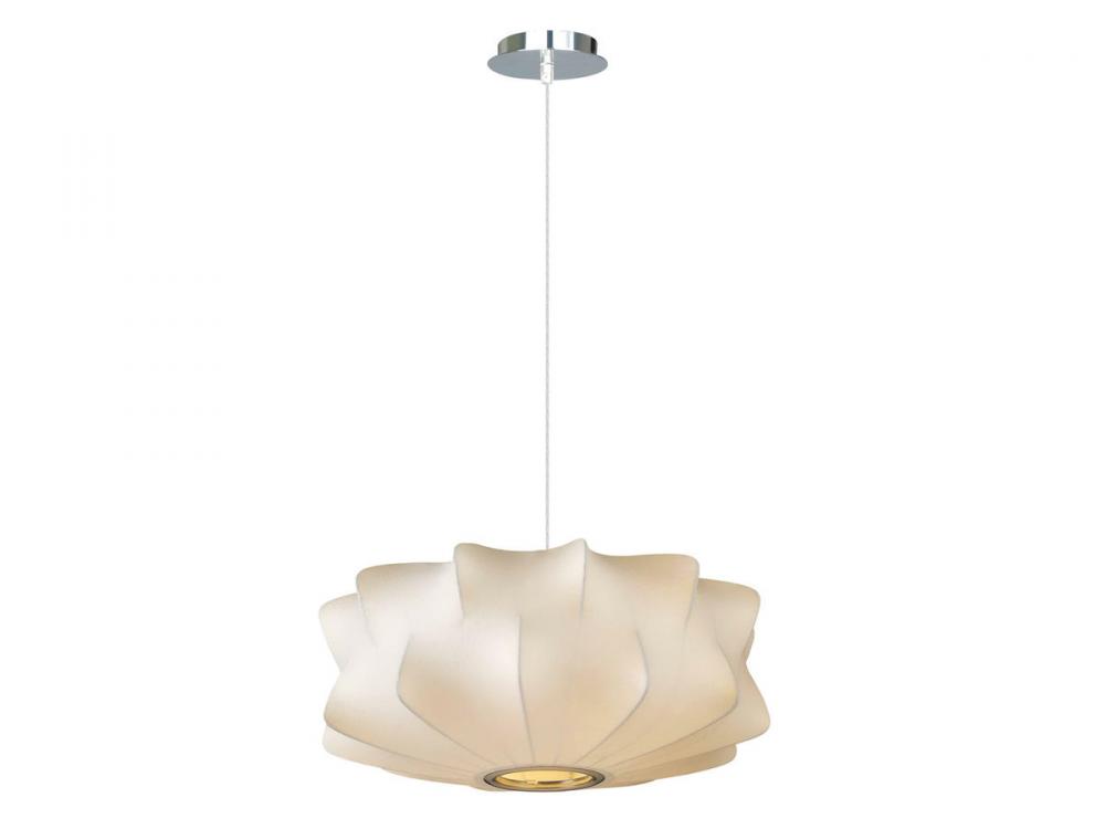 Melrose Pl. Collection White Fabric Pendant Like Hanging Fixture