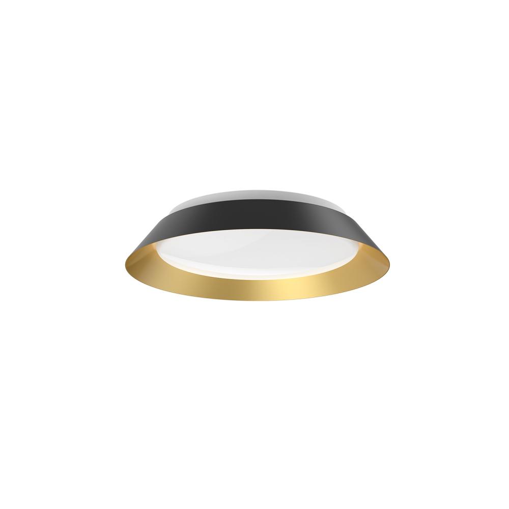 Jasper 14-in Black/Gold LED Flush Mount