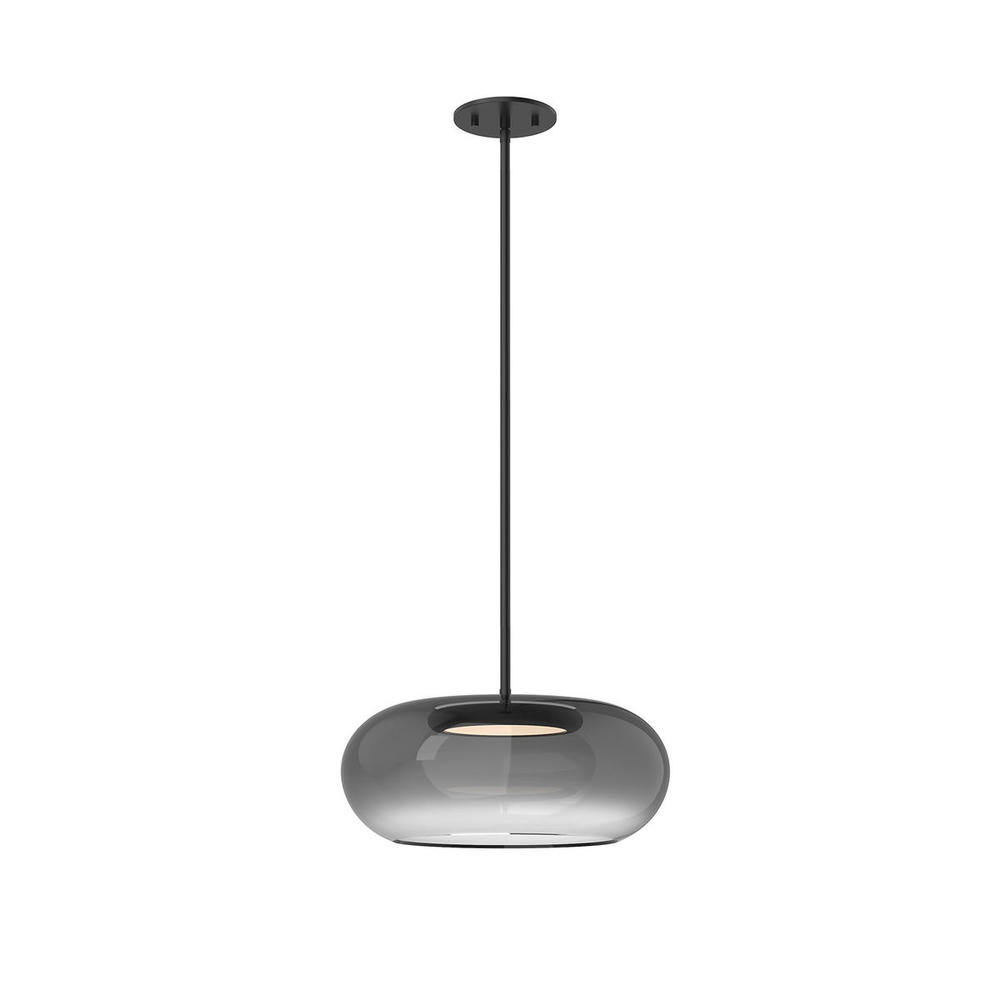 Trinity 14-in Black/Smoked LED Pendant