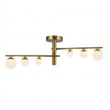 Kuzco Lighting Inc SF55525-BG/OP - Juniper 2 Head Brushed Gold/Opal Glass LED Semi-Flush