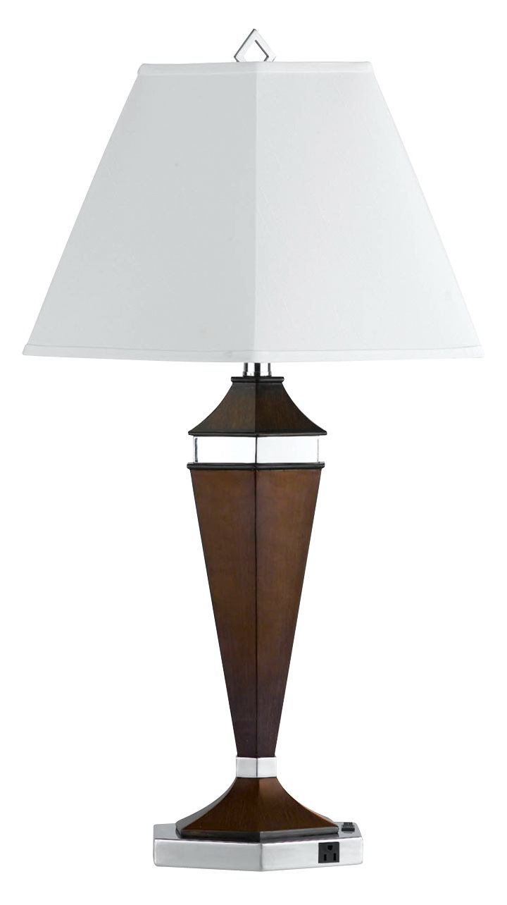 29.75" Tall Metal Table Lamp in Espresso/Brushed Steel