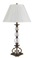 CAL Lighting BO-2260TB - 150W 3 way Carmel crystal/metal table lamp