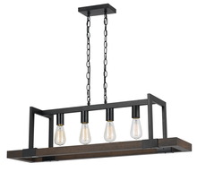 CAL Lighting FX-3586-4 - 60W X 4 Antonio Wood Chandelier (Edison Bulbs Not included)