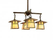 Arroyo Craftsman CCH-8/4TWO-RC - 8" carmel 4 light chandelier with t-bar overlay