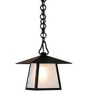 Arroyo Craftsman CH-8TWO-BK - 8" carmel pendant with t-bar overlay