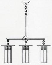 Arroyo Craftsman GCH-9L/4F-RC - 9" glasgow long body 4 light chandelier