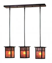 Arroyo Craftsman HICH-4L/3EWO-MB - 4" huntington 3 light in-line, without overlay (empty)
