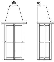 Arroyo Craftsman HW-8LGW-AB - 8" hartford long body flush wall mount