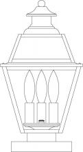 Arroyo Craftsman INC-8GRRM-BZ - 8" inverness column mount with glass roof