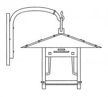 Arroyo Craftsman PDB-17GRC-VP - 17" pagoda wall bracket