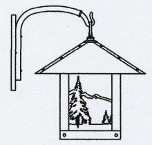 Arroyo Craftsman TRB-16MNF-RB - 16" timber ridge wall bracket with mountain filigree