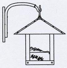 Arroyo Craftsman TRB-16TRWO-BK - 16" timber ridge wall bracket with trout filigree