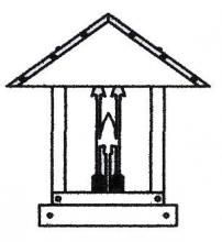 Arroyo Craftsman TRC-12ARGW-MB - 12" timber ridge column mount with arrow filigree