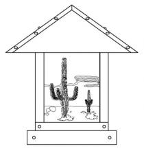 Arroyo Craftsman TRC-12CTCS-BZ - 12" timber ridge column mount with cactus  filigree