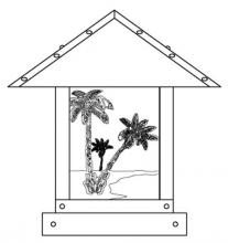 Arroyo Craftsman TRC-12PTCS-BK - 12" timber ridge column mount with palm tree  filigree