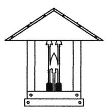 Arroyo Craftsman TRC-16ARF-MB - 16" timber ridge column mount with arrow filigree