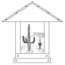 Arroyo Craftsman TRC-16CTOF-P - 16" timber ridge column mount with cactus  filigree