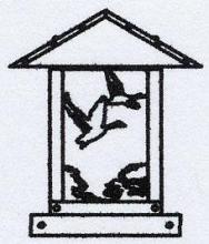 Arroyo Craftsman TRC-9GSOF-BK - 9" timber ridge column mount with goose filigree