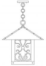 Arroyo Craftsman TRH-16ASGW-MB - 16" timber ridge pendant with ashbury  filigree