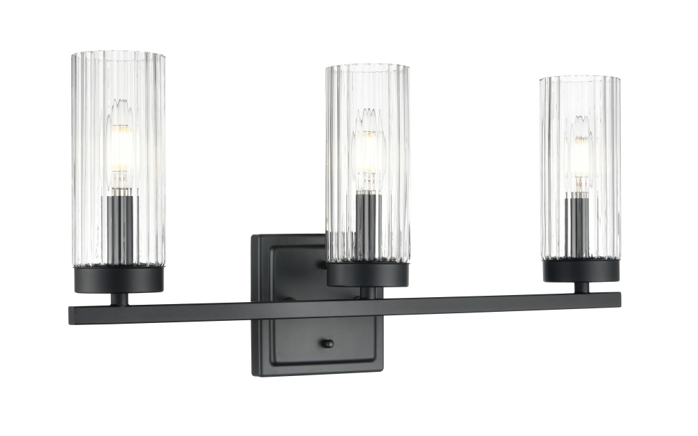 Iversen 21" Wide 3-Light Vanity - Matte Black