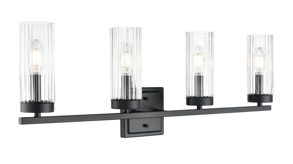Iversen 29.75" Wide 4-Light Vanity - Matte Black