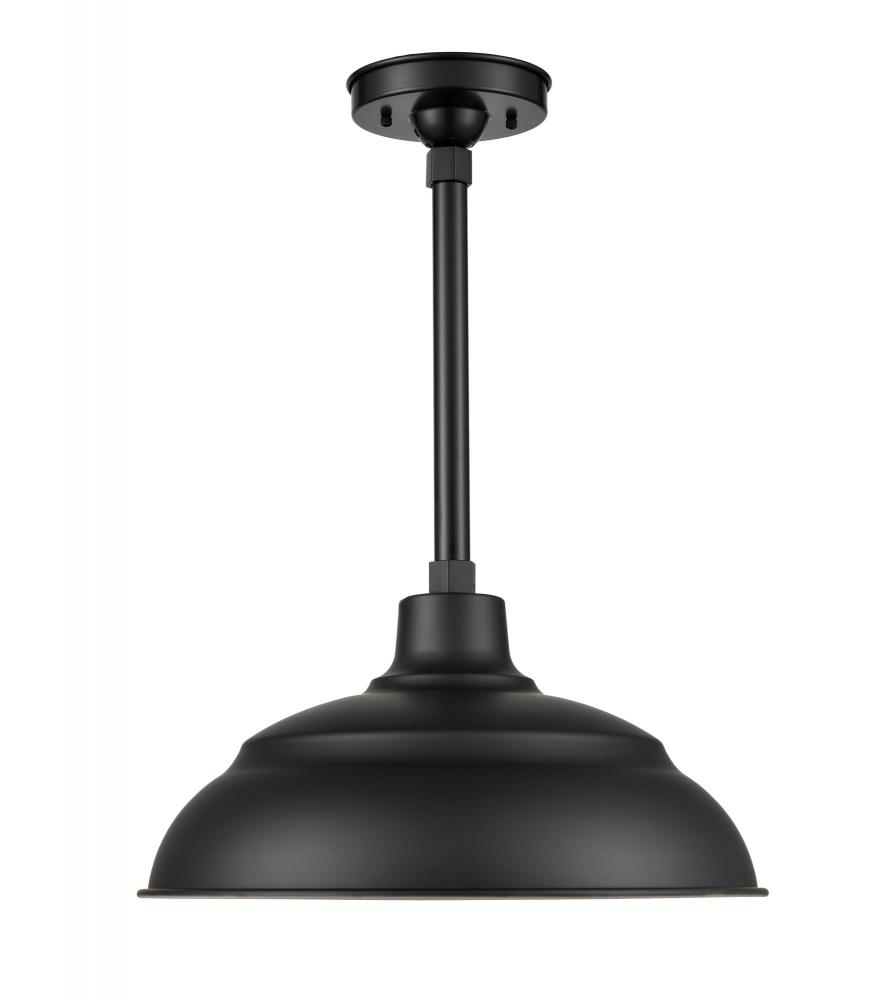 R Series 1-Light LED Warehouse Shade Satin Black