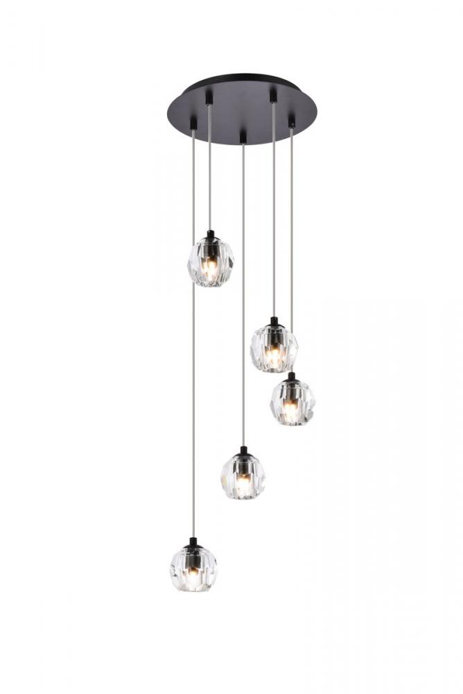 Eren 5 Lights Black Pendant