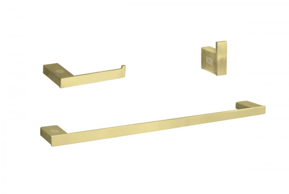 Sofia 3-Piece Bathroom Hardware Set in Brushed Gold