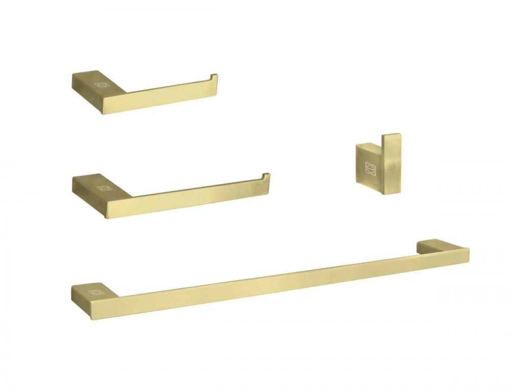 Sofia 4-Piece Bathroom Hardware Set in Brushed Gold