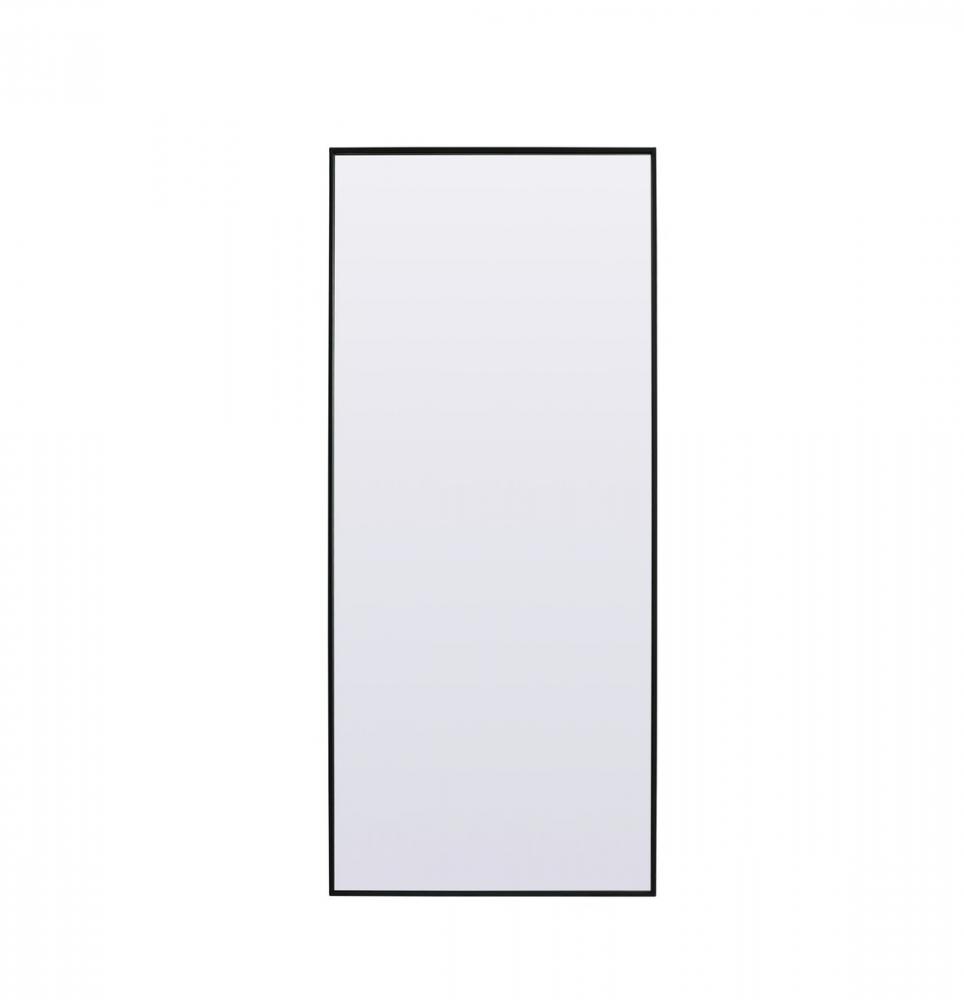 Metal Frame Rectangle Full Length Mirror 30x72 Inch in Black