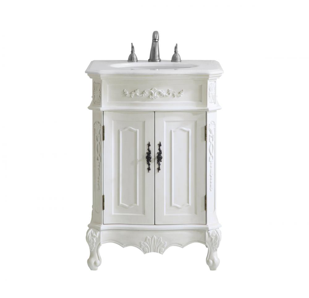 24 In. Single Bathroom Vanity Set In Antique White