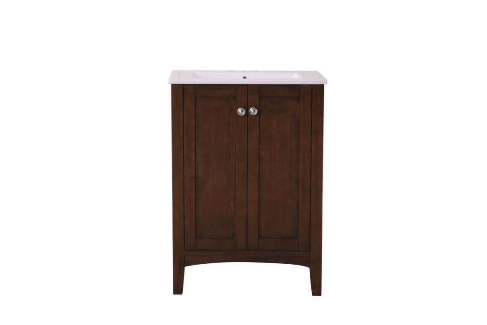 24 In. Single Bathroom Vanity Set in Antique Coffee