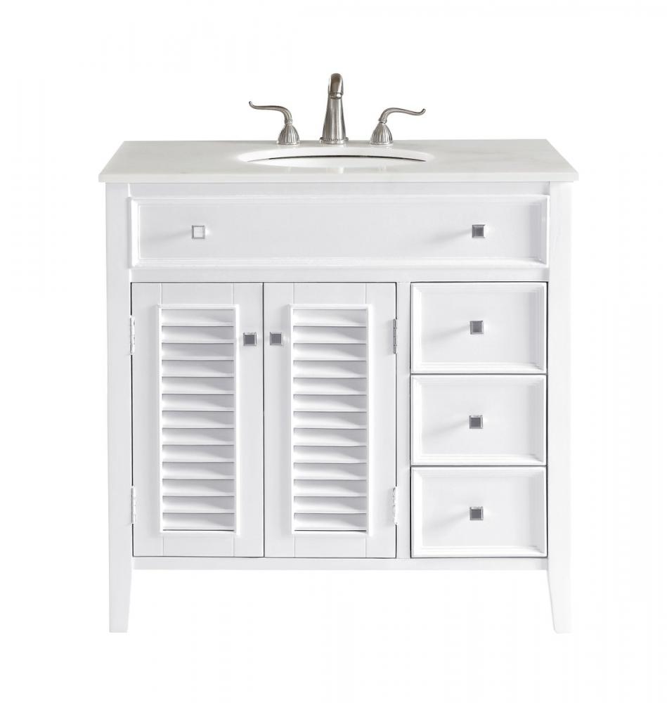 36 In. Single Bathroom Vanity Set in White