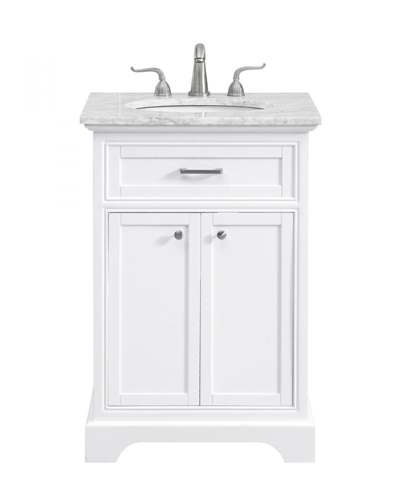 24 In. Single Bathroom Vanity Set in White