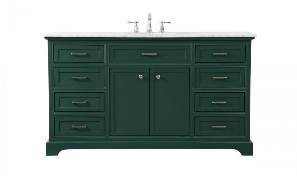 60 Inch Single Bathroom Vanity in Green