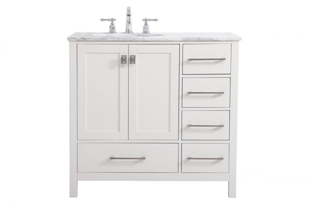 36 Inch Single Bathroom Vanity in White