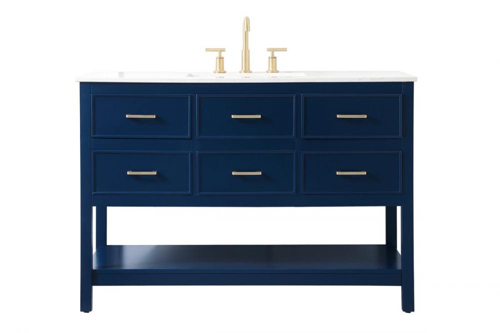 48 inch Single bathroom vanity in blue