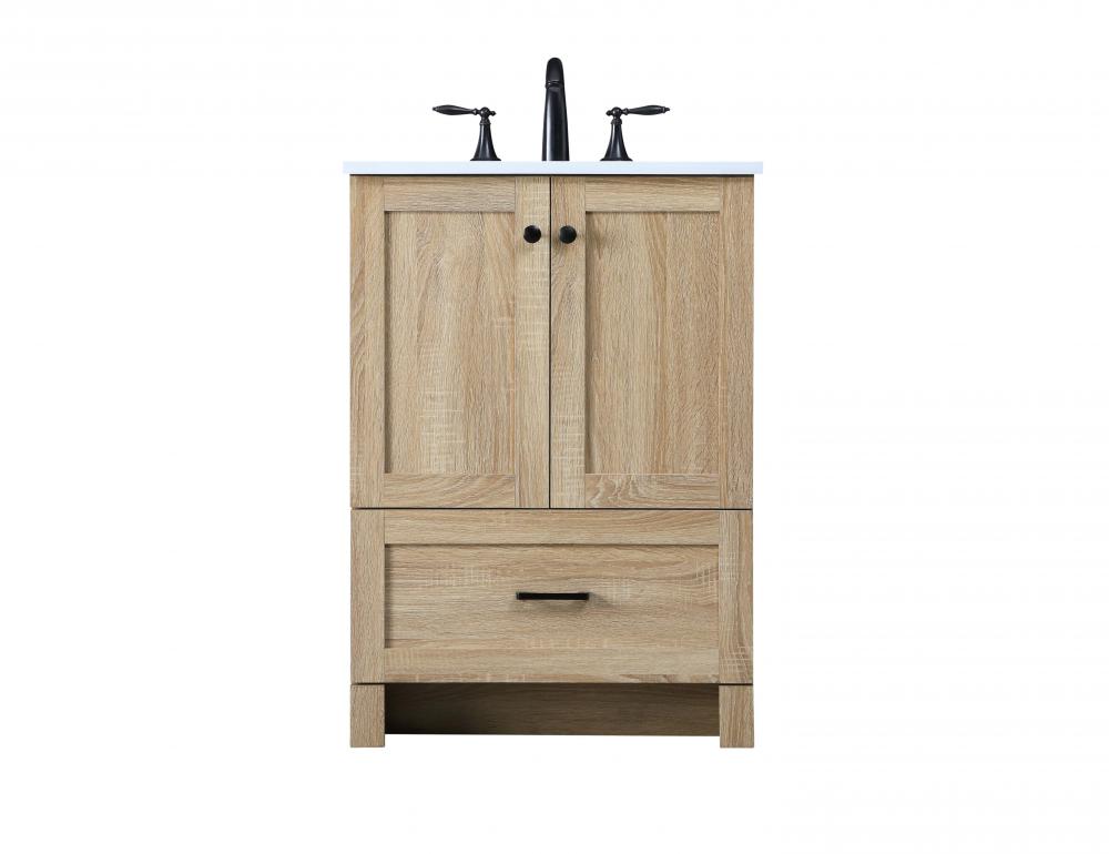 24 Inch Single Bathroom Vanity In Mango Wood