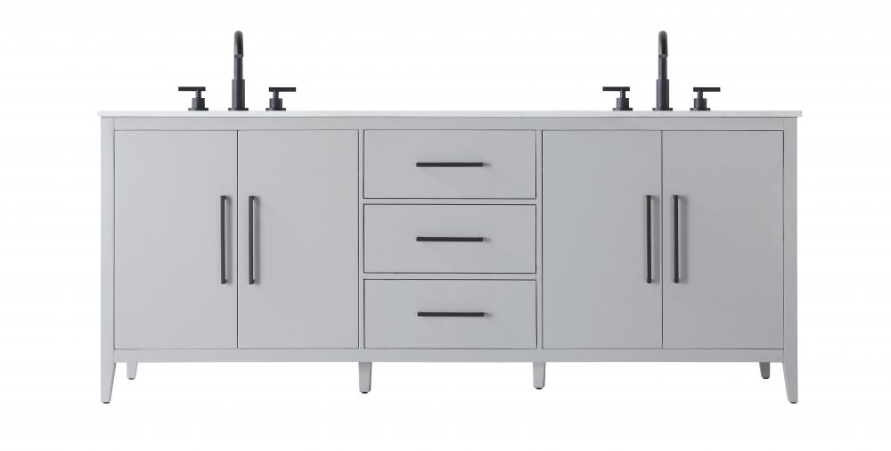 84 Inch Double Bathroom Vanity In Grey