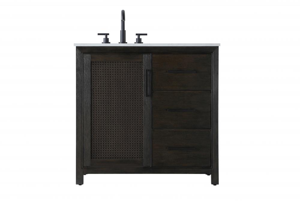 36 Inch Single Bathroom Vanity In  Chocolate Oak